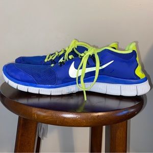 Nike Mens Free Run 5.0 Plus 579959-470 Blue/Yello Running Shoes Sneakers Size 12